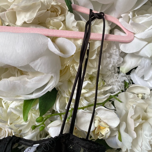 Sheer Black Floral Embroidered Bustier Mini Dress - Picture 7 of 7